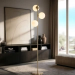 Lampa podłogowa Dorado złota 3xE14