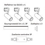 Zestaw szynowy 3F Ice biały 4xGU10