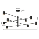 Lampa wisząca Snow 8 czarna 8xGU10