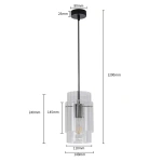 Lampa wisząca Savona 1 transparentno-czarna 1xE27