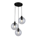 Lampa wisząca Puerto 3 czarna z transparentnymi kloszami 3xE27