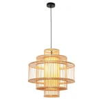 Lampa wisząca Stela rattanowa beżowa 1xE27