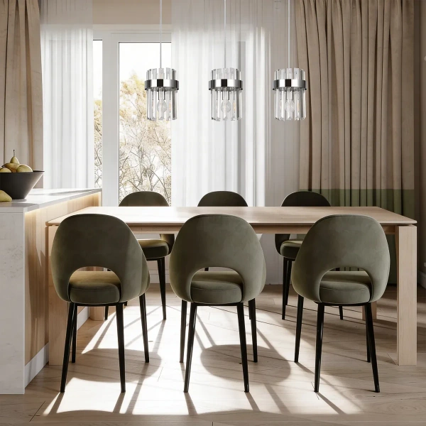 Lampa wisząca Vetro listwa chromowana 3xE14