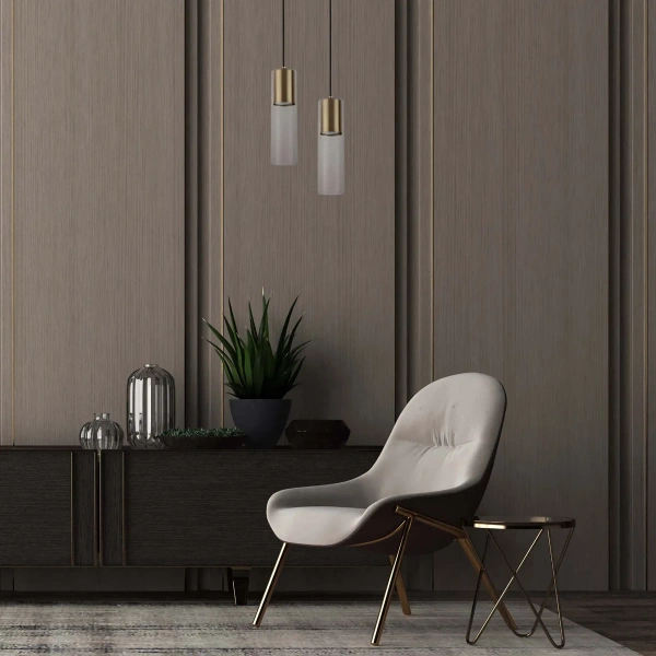 Lampa wisząca Manacor złota 1xGU10