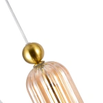 Lampa wisząca Piega 3 złota z bursztynowymi kloszami 3xE14