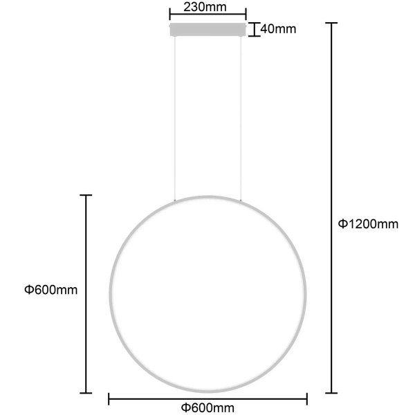 Lampa wisząca Mirror S biała LED 35W 3000K