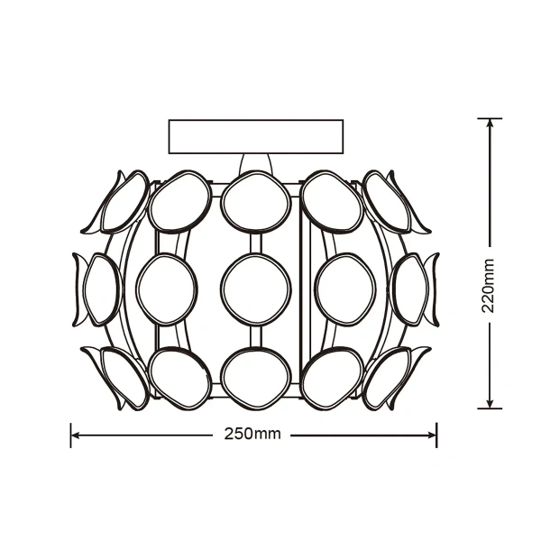 Plafon Ferrara śr. 25 cm chromowany 1xE14