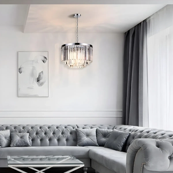 Lampa wisząca Vetro 5 srebrna 5xE14