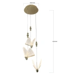 Lampa wisząca Mariposa 3 złota LED 24W CCT