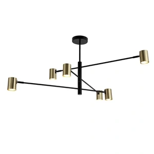 Lampa wisząca Snow 6 80 cm czarno-złota 6xGU10