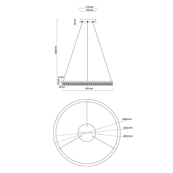 Lampa wisząca Midway Cristal Triangle mała złoto-transparentna LED CCT