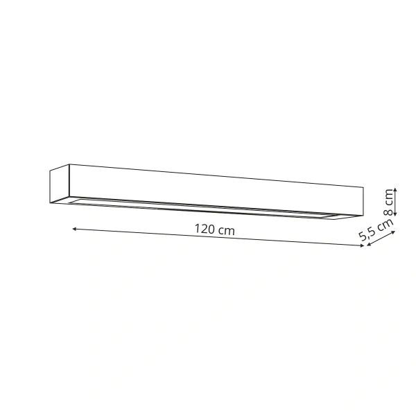 Kinkiet Ibros 120 cm biały LED 18W 3000K IP44