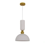 Lampa wisząca Piega 1 duża złota z białym kloszem 1xE27
