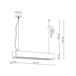 Lampa wisząca Ibros 63 cm czarna LED 18W CCT