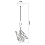 Lampa wisząca Mariposa 1 złota z kolorowymi elementami LED CCT