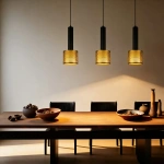 Lampa wisząca Amo czarno-złota 3xE27
