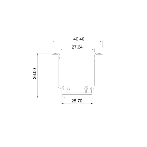 Szyna podtynkowa Magnetic Slim 2 m czarna