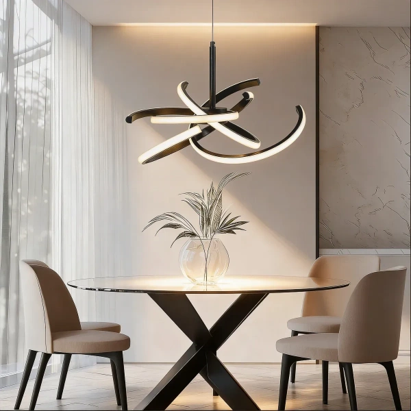 Lampa wisząca Spider 58 cm czarna LED 36W CCT