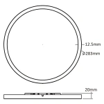 Plafon Pryzma 28 cm czarny LED CCT