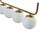 Lampa wisząca Alisa 4 złota z białymi kloszami 4xE14