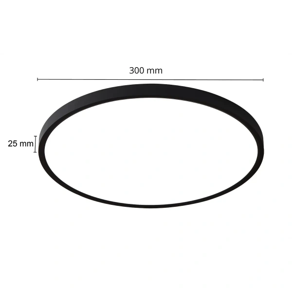 Plafon California 30 cm czarny LED 24W CCT