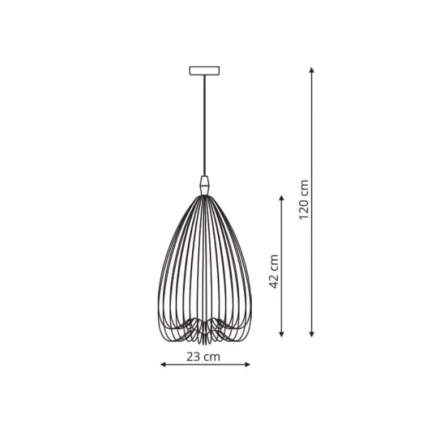 Lampa wisząca Frusta długa czarna