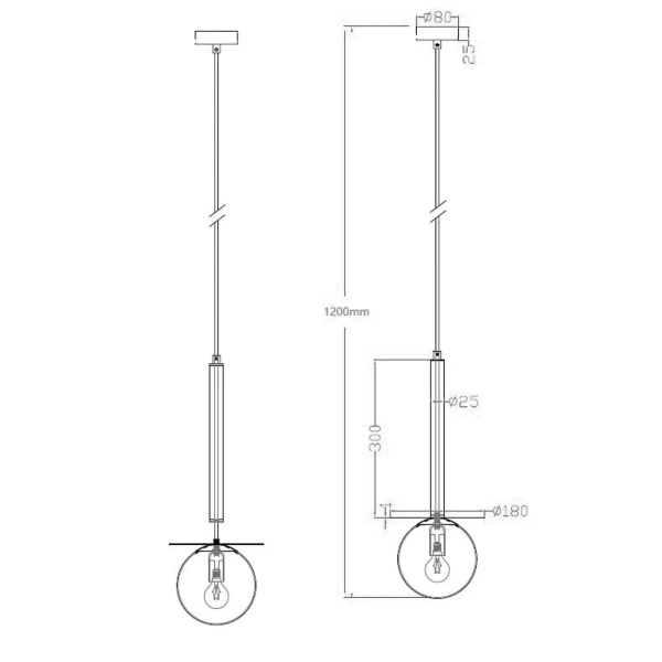 Lampa wisząca Roma 1 czarna 1xE14