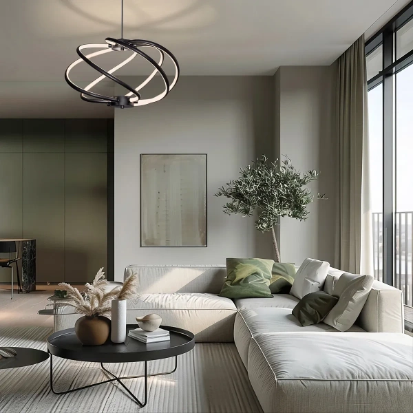 Lampa wisząca Kandor czarna LED 45W CCT