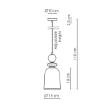 Lampa wisząca Tropea M dymiona 1xE27