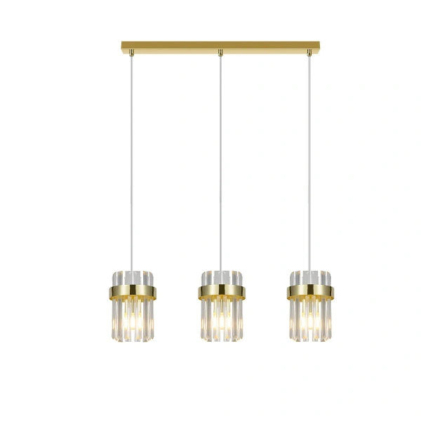 Lampa wisząca Vetro listwa złota 3xE14