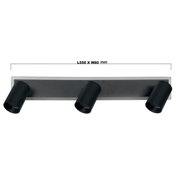 Spot sufitowy Parma 3 czarny 3xGU10 + LED CCT