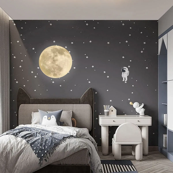 Plafon Luna planeta 38 cm szary LED 24W 4000K