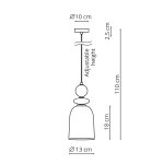 Lampa wisząca Tropea M bursztynowa 1xE27