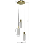 Lampa wisząca Tirana 3 okrągła biało-złota 3xE27