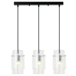 Lampa wisząca Savona 3 listwa transparentno-czarna 3xE27