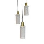 Lampa wisząca Tirana 3 okrągła biało-złota 3xE27