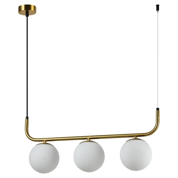 Lampa wisząca Alisa 3 złota z białymi kloszami 3xE14