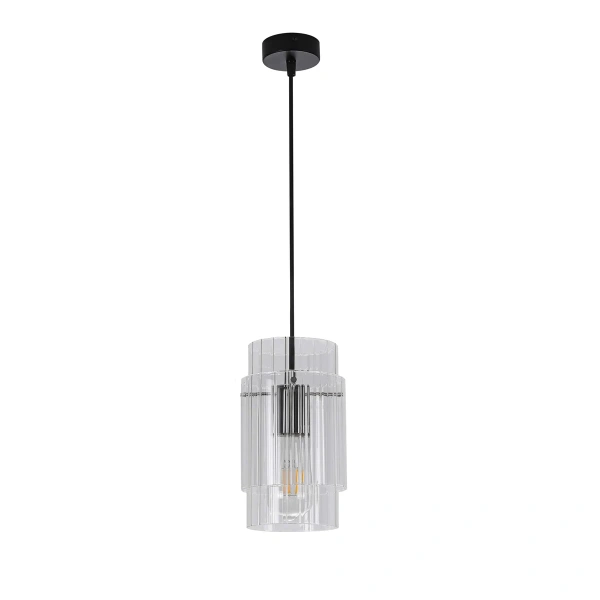 Lampa wisząca Savona 1 transparentno-czarna 1xE27