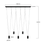 Lampa wisząca Toledo czarna 5xGU10