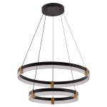 Lampa wisząca Plum 2 śr. 60/40 cm czarno-transparentna LED CCT