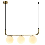 Lampa wisząca Alisa 3 złota z białymi kloszami 3xE14