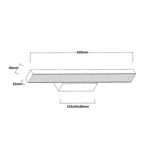 Kinkiet Aqua 42 cm czarny LED CCT IP44