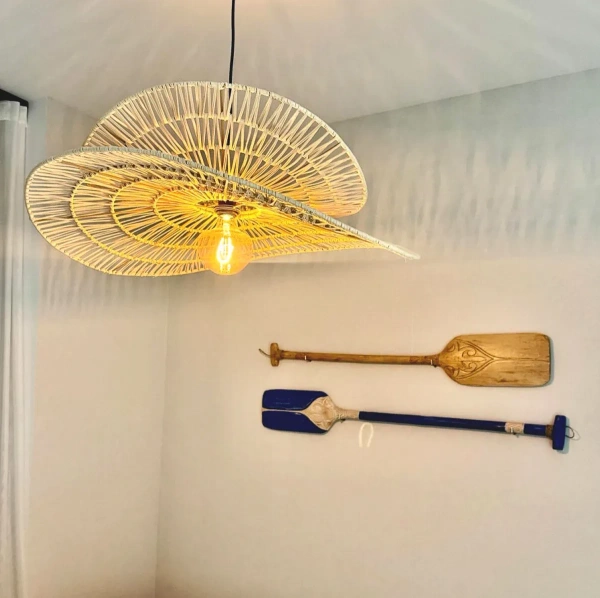 Lampa wisząca Raya z rattanu naturalna 1xE27