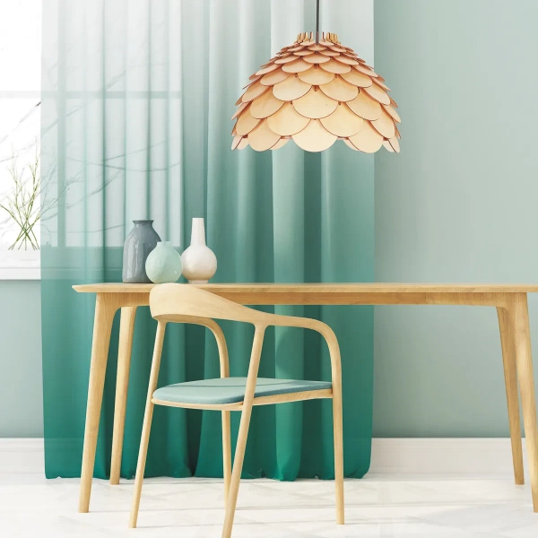 Lampa wisząca Burgo mała drewniana 1xE27