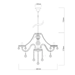 Lampa wisząca Cristallo 8 srebrna 8xE14