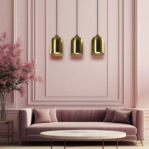 Lampa wisząca Nilo złota 3xGU10