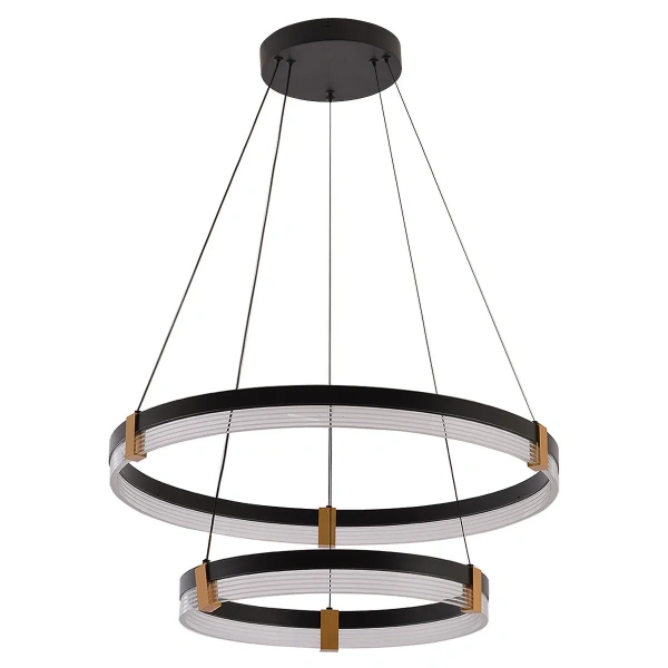 Lampa wisząca Plum 2 śr. 60/40 cm czarno-transparentna LED CCT
