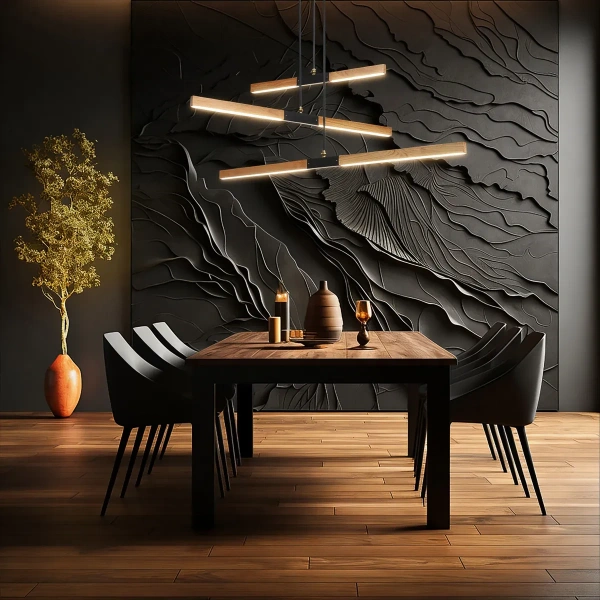 Lampa wisząca Lugano 3 brązowo-czarna LED 3000K