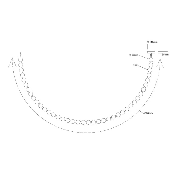Lampa wisząca Dorado Rope 4 m złota LED CCT