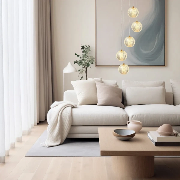 Lampa wisząca Diamond 5 złota LED CCT